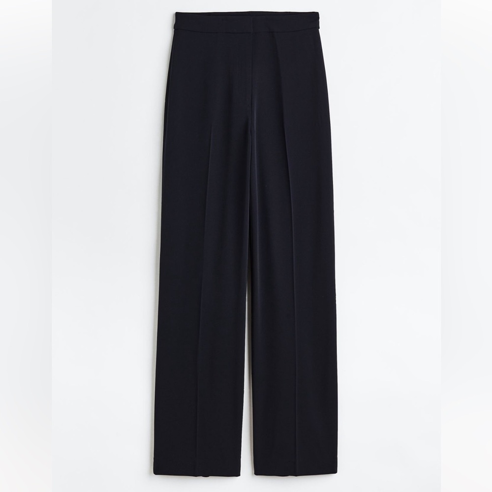 Navy Blue Wide-Leg Pants